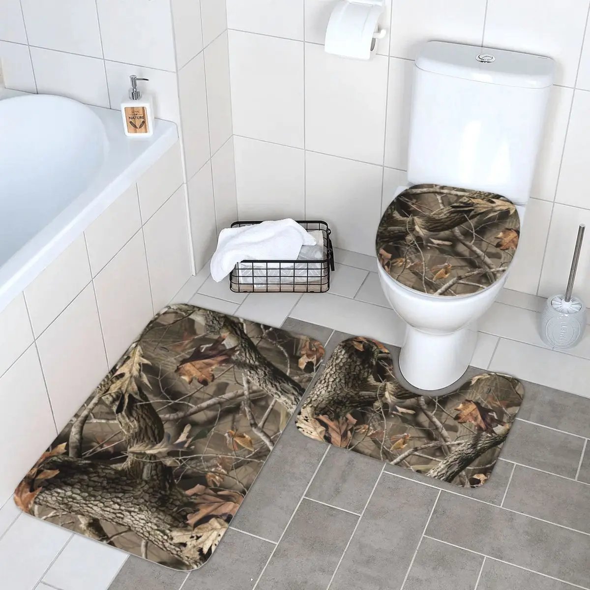 Камуфляжный коврик из настоящего дерева, комплект для ванной комнаты, крышка для унитаза, домашний декор, нескользящий ковер, напольный ковер
Камуфляжный коврик из настоящего дерева, комплект для ванной комнаты, крышка для унитаза, домашний декор, нескользящий ковер, напольный ковер