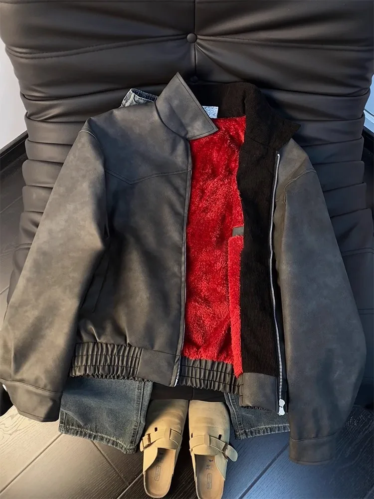 Wolf King Red American PU Leather Flight Jaet Cotton Coat Men Winter Fce Lined Thiened Stand Collar Lamb Velvet Cotton...
Wolf King Red American PU Leather Flight Jaet Cotton Coat Men Winter Fce Lined Thiened Stand Collar Lamb Velvet Cotton...