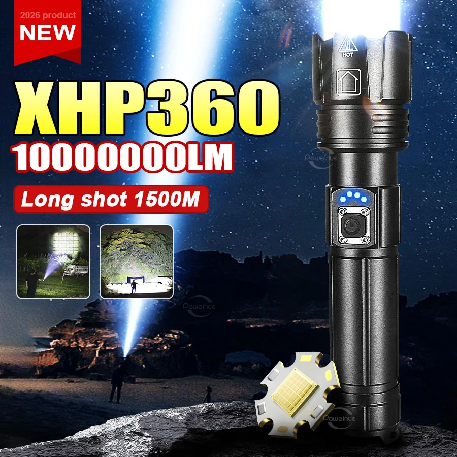 2026 NEW LED Handheld Flashlight Ultra-Bright 1000000LM Rechargeable Flash Light Powerful Torch Zoomable Tactical Lantern 26650
2026 NEW LED Handheld Flashlight Ultra-Bright 1000000LM Rechargeable Flash Light Powerful Torch Zoomable Tactical Lantern 26650