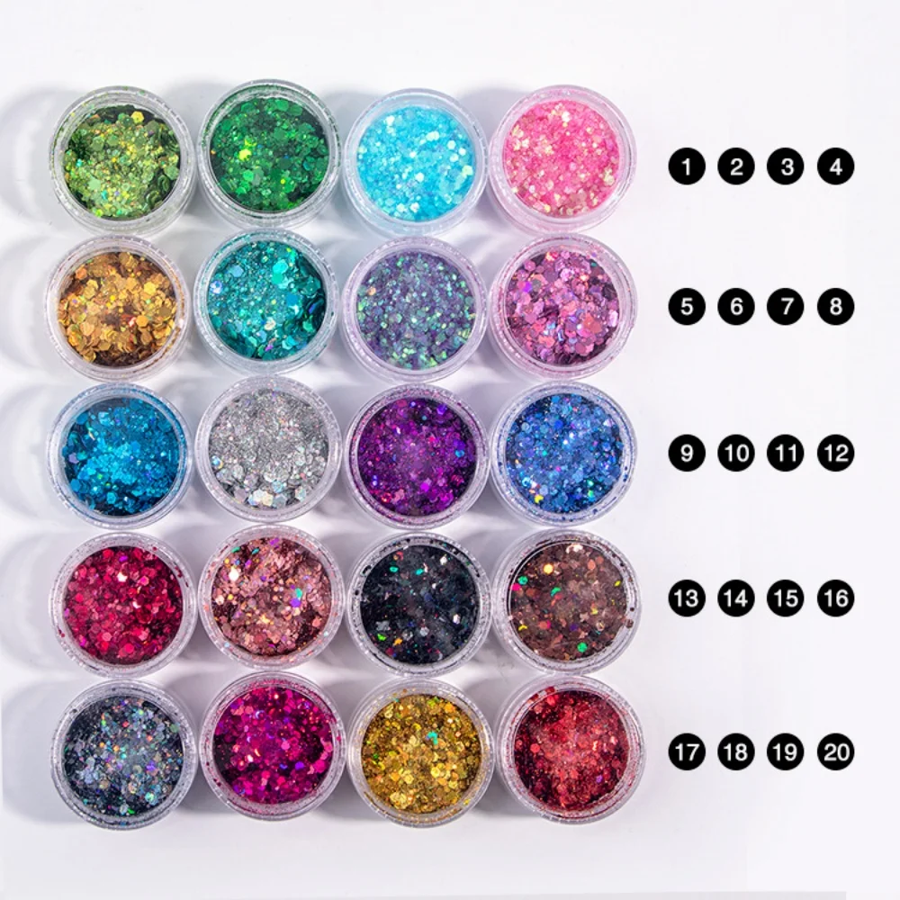 20 Colorst Set Holographic Chunky Glitter Nail Powder Laser Flakes Chunky Hexagon Pet Nail Glitter Sparkly Hexagon Gllitter
20 Colorst Set Holographic Chunky Glitter Nail Powder Laser Flakes Chunky Hexagon Pet Nail Glitter Sparkly Hexagon Gllitter
