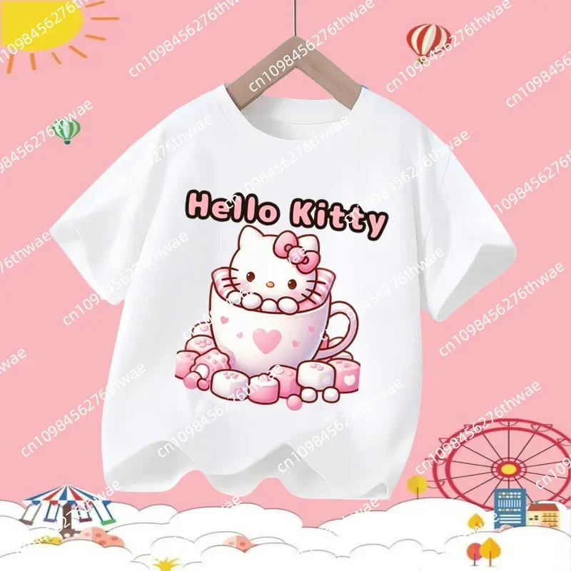Hello Kitty Kawaii 2025 года, 3-14 лет, детская модная одежда для девочек, летняя одежда для мальчиков, детские футболки-топы
Hello Kitty Kawaii 2025 года, 3-14 лет, детская модная одежда для девочек, летняя одежда для мальчиков, детские футболки-топы