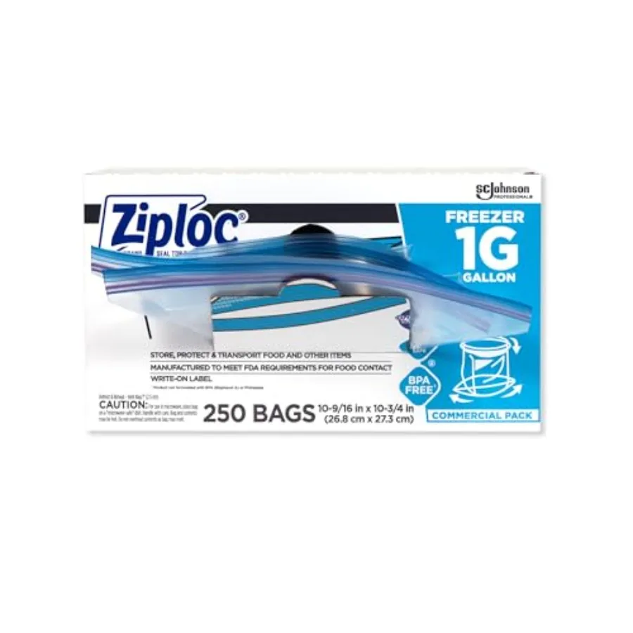 Ziploc Brand Food Storage Freezer Bags, 1 Gallon Freezer Bags, Ziploc Brand Bags, Commercial Pack, Box, for Professional Use On
Ziploc Brand Food Storage Freezer Bags, 1 Gallon Freezer Bags, Ziploc Brand Bags, Commercial Pack, Box, for Professional Use On