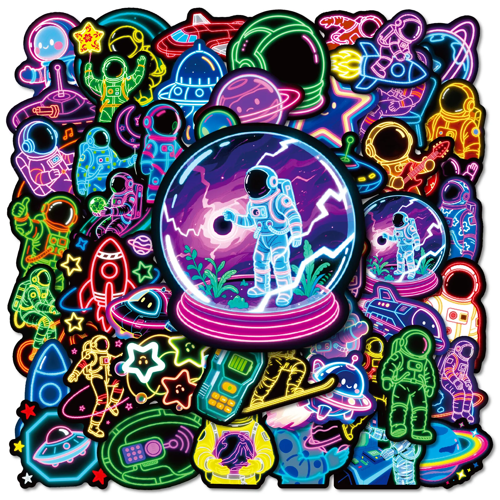 56pcs Neon Astronaut Graffiti Sticker Waterproof DIY Decals for Phone Laptop Ipad pencil box Thermos Notebook skateboard Decor
56pcs Neon Astronaut Graffiti Sticker Waterproof DIY Decals for Phone Laptop Ipad pencil box Thermos Notebook skateboard Decor