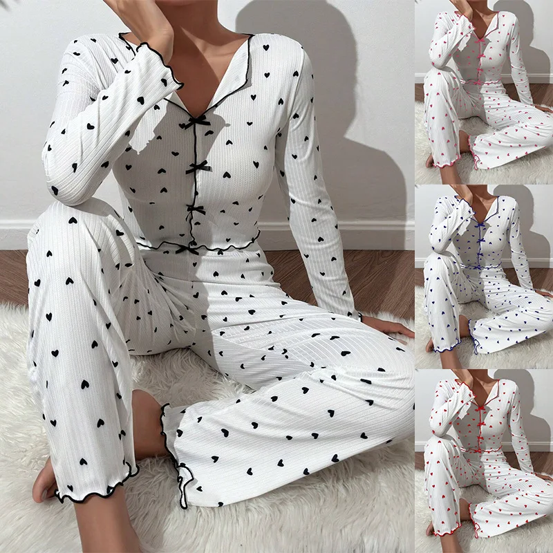 2025European and American Hot-Selling Heart Print Homewear Jacquard Long-Sleeve Long-Pants Turn-Down Collar Pajamas for Women, W
2025European and American Hot-Selling Heart Print Homewear Jacquard Long-Sleeve Long-Pants Turn-Down Collar Pajamas for Women, W