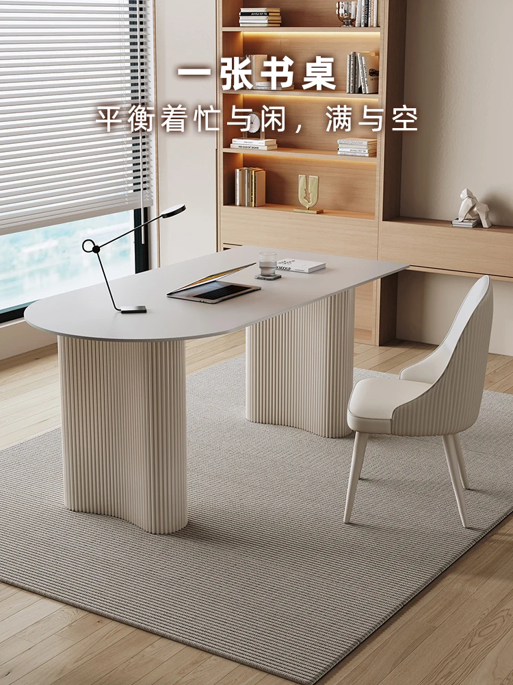 Modern light luxury desk simple household rock slab computer table small apartment cream wind balcony leisure
Modern light luxury desk simple household rock slab computer table small apartment cream wind balcony leisure