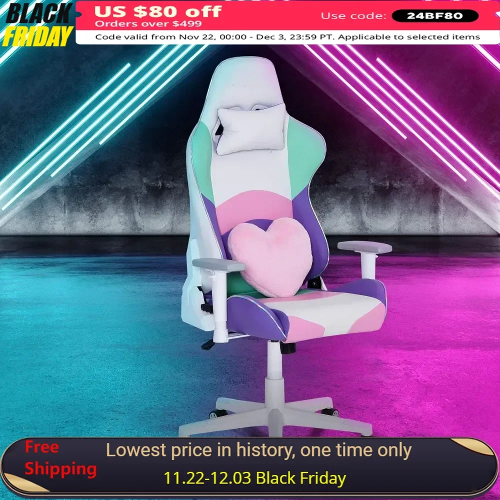 Gaming Chair, 150 Degree Back Reclining, Polyurethane Fabric, High Quality Memory Foam Seat, in Kawaii, Computer Chair
Gaming Chair, 150 Degree Back Reclining, Polyurethane Fabric, High Quality Memory Foam Seat, in Kawaii, Computer Chair