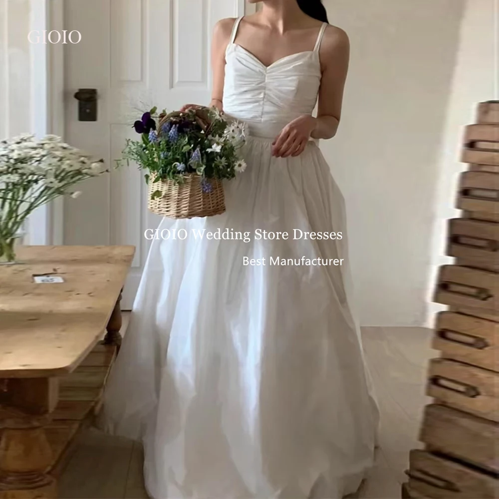 GIOIO Simple Sweet Satin Wedding Dress Thin Straps Sweetheart Neckline Korea Photo Puffy Skirt Bride Gown Customized 웨딩드레스
GIOIO Simple Sweet Satin Wedding Dress Thin Straps Sweetheart Neckline Korea Photo Puffy Skirt Bride Gown Customized 웨딩드레스