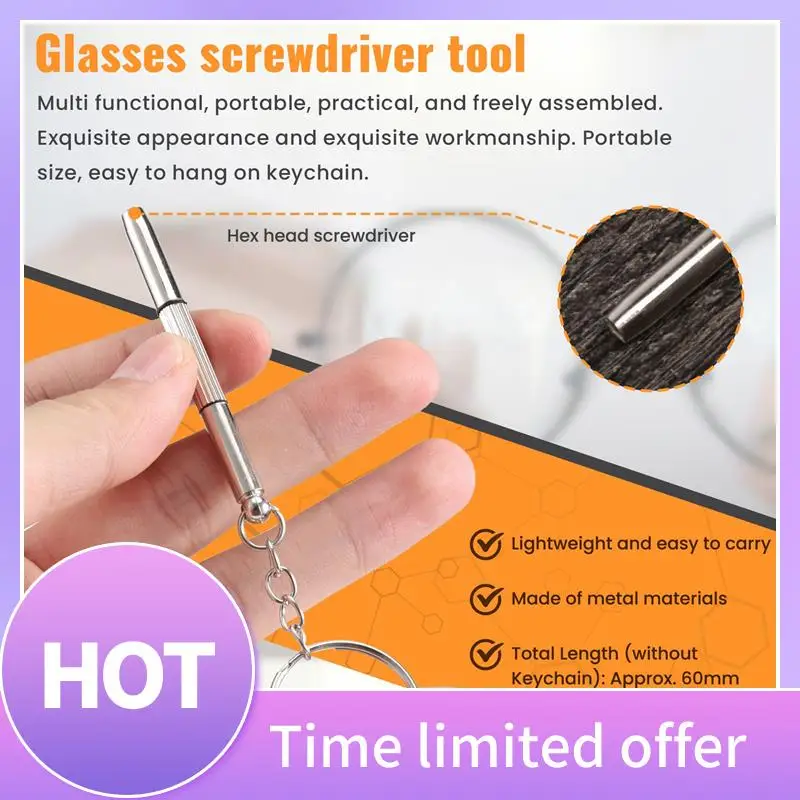 B69C 100Pcs/Pack 3 In 1 Eyeglass Screwdriver Sunglass Glasses Watch Repair Tool Kit With Keychain Portable Screwdriver Tool
B69C 100Pcs/Pack 3 In 1 Eyeglass Screwdriver Sunglass Glasses Watch Repair Tool Kit With Keychain Portable Screwdriver Tool