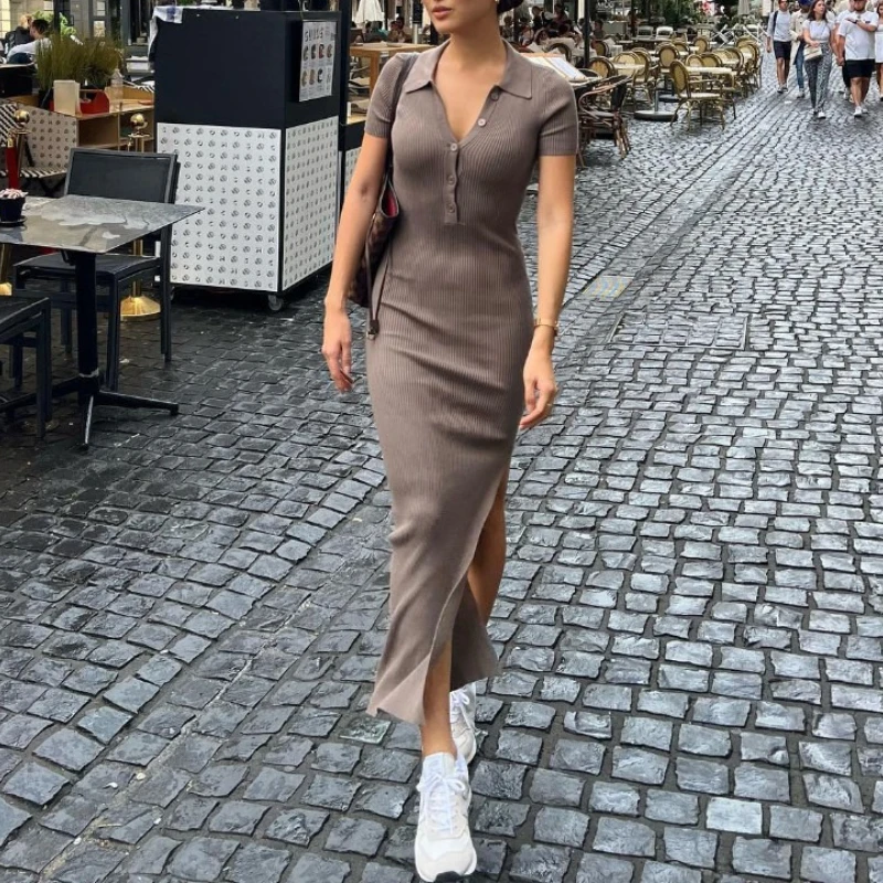 2025 Summer New Women's Clothing Lapel Single-breasted Split Ends Show Legs Long Slim Hip-wrapped Dress Women
2025 Summer New Women's Clothing Lapel Single-breasted Split Ends Show Legs Long Slim Hip-wrapped Dress Women