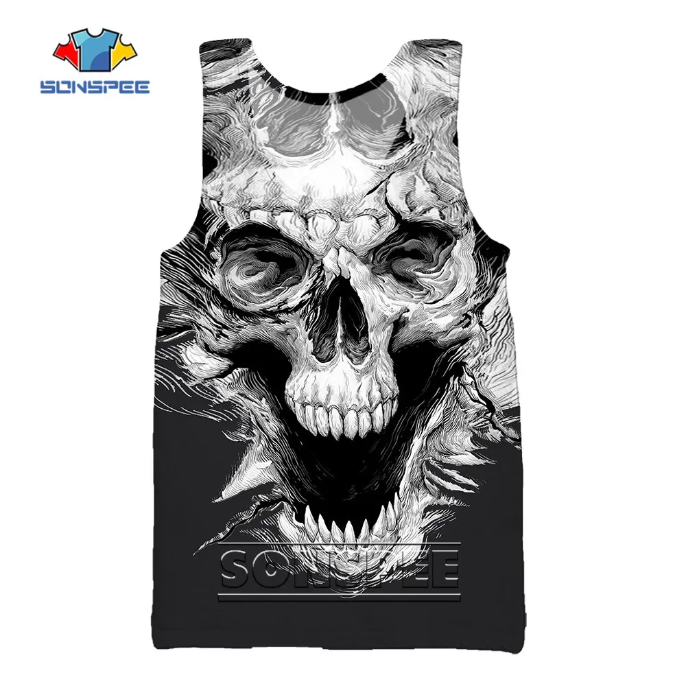 SONSPEE Men The New Horror Series Skull Tank Tops Fitness Summer Men's Sleeveless Abstract Print Vest Sport Fitness Oversize Top
SONSPEE Men The New Horror Series Skull Tank Tops Fitness Summer Men's Sleeveless Abstract Print Vest Sport Fitness Oversize Top