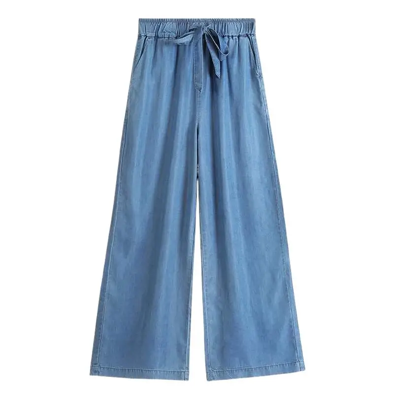 2024 Summer Autumn Vintage Wide belt Long Pants Blue Denim Drawstring Wide Leg Jeans With Pocket Simple Fashion Trousers
2024 Summer Autumn Vintage Wide belt Long Pants Blue Denim Drawstring Wide Leg Jeans With Pocket Simple Fashion Trousers