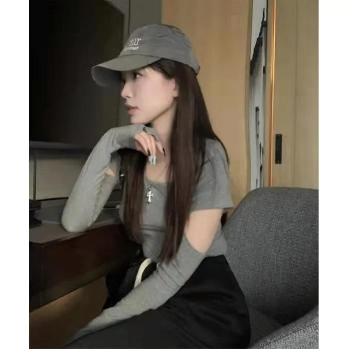 Detachable Sleeve T-Shirt Women T Shirts Cotton Woman Summer Breathable Classic Fit Sweet Youthful Social Gathering Versatile Ol
Detachable Sleeve T-Shirt Women T Shirts Cotton Woman Summer Breathable Classic Fit Sweet Youthful Social Gathering Versatile Ol