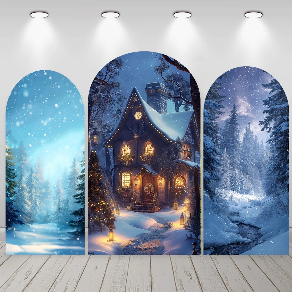 Christmas Snow Arched Background Cloth Dreamy Snow Cabin Forest Castle Scene Winter Party Holiday Party Photography Decoration
Christmas Snow Arched Background Cloth Dreamy Snow Cabin Forest Castle Scene Winter Party Holiday Party Photography Decoration