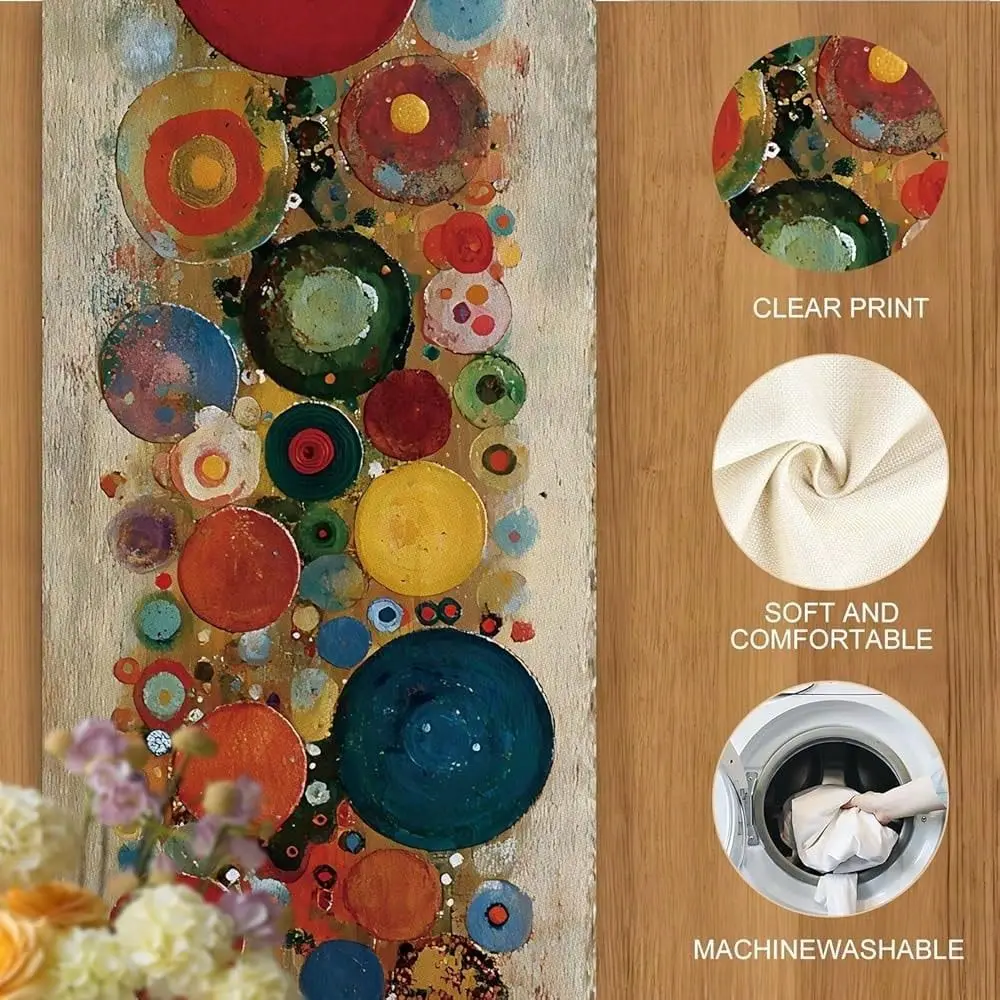 Abstract Circle Pattern Table Runner And Placemats Set Modern Geometric Table Decor Vibrant Multicolor Circles 1 Table Runner 6
Abstract Circle Pattern Table Runner And Placemats Set Modern Geometric Table Decor Vibrant Multicolor Circles 1 Table Runner 6