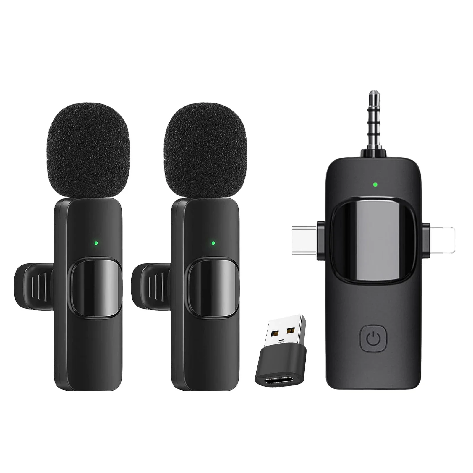 4 in 1 Professional Wireless Lavalier Microphone for IPhone/iPad/Android/Smartphone/Camera/Computer for Interviews Video Podcast
4 in 1 Professional Wireless Lavalier Microphone for IPhone/iPad/Android/Smartphone/Camera/Computer for Interviews Video Podcast