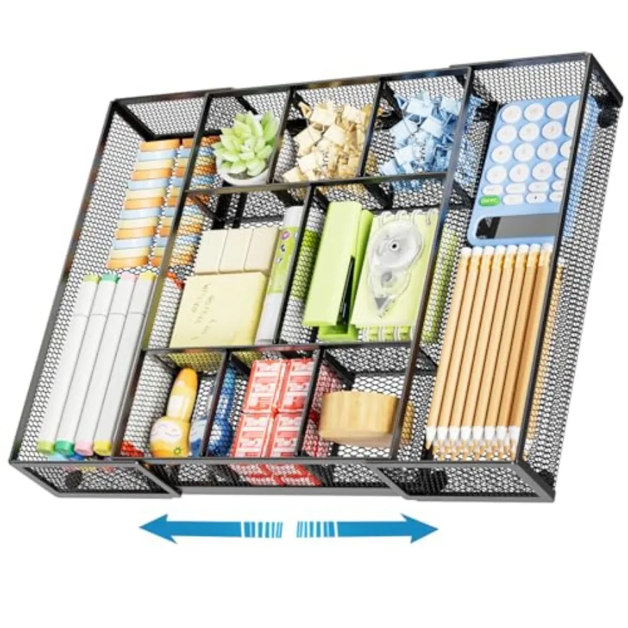 Expandable Desk Drawer Organizer Mesh Drawer Organizer Tray with 10 Adjustable Compartments Desk Organizers and Accessories 5 D
Expandable Desk Drawer Organizer Mesh Drawer Organizer Tray with 10 Adjustable Compartments Desk Organizers and Accessories 5 D