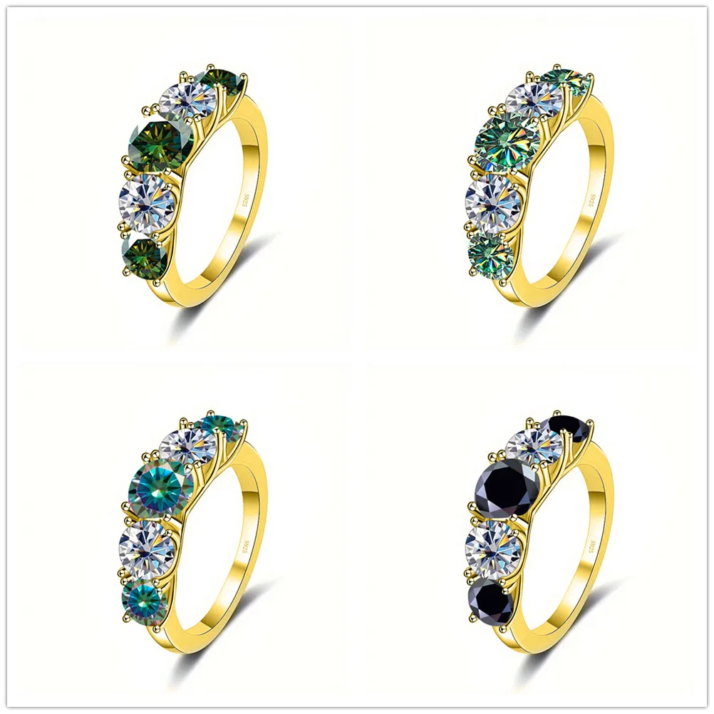 5 Stones 3.6CT All Moissanite Rings for Women gold Plated 925 Sterling Sliver Wedding Band Sparkling Diamonds Fine Jewelry GRA
5 Stones 3.6CT All Moissanite Rings for Women gold Plated 925 Sterling Sliver Wedding Band Sparkling Diamonds Fine Jewelry GRA