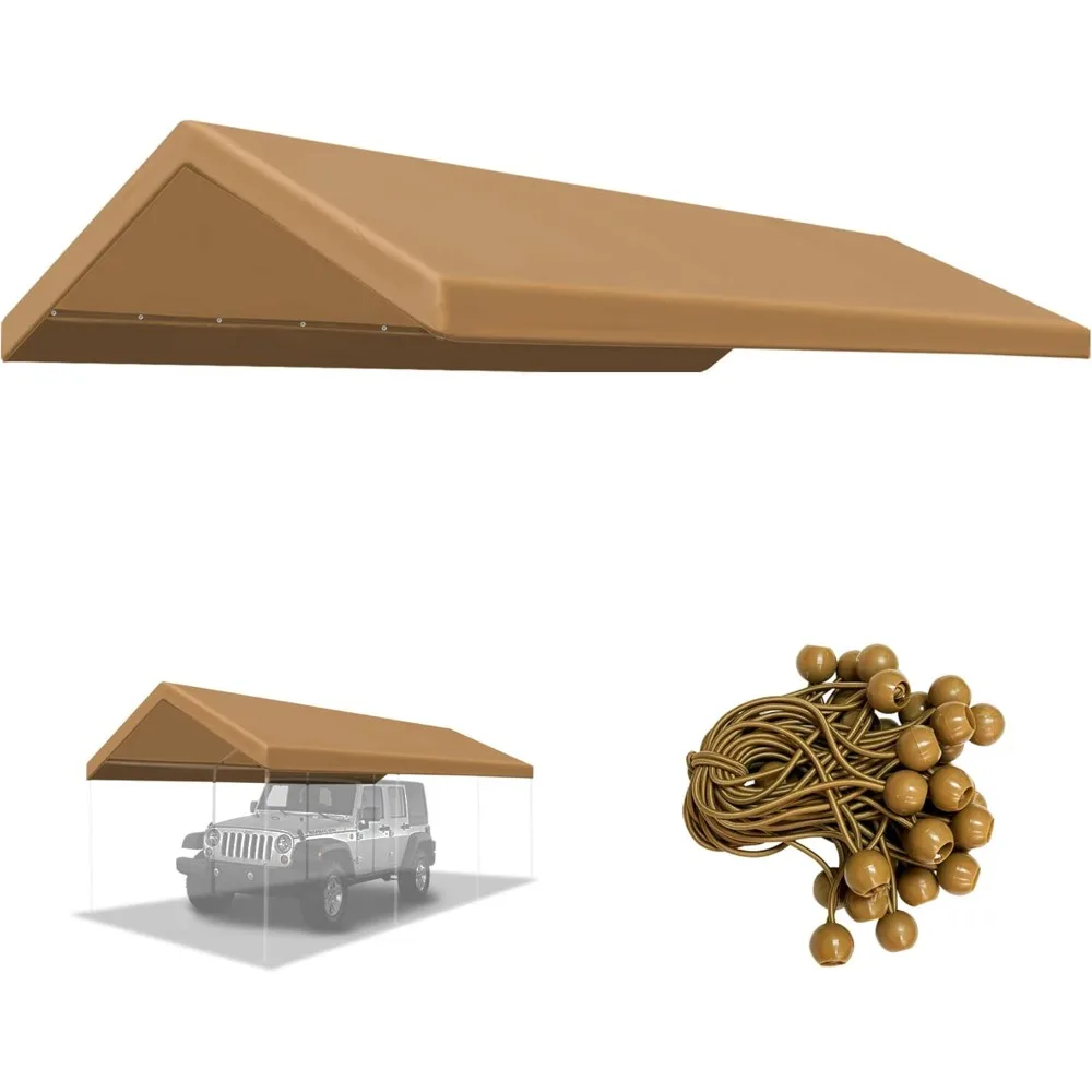 12'x20' Upgraded Carport Canopy Tent Garage Replacement Car Shelter Cover with Bungees,Frame is not Included (Tan)
12'x20' Upgraded Carport Canopy Tent Garage Replacement Car Shelter Cover with Bungees,Frame is not Included (Tan)