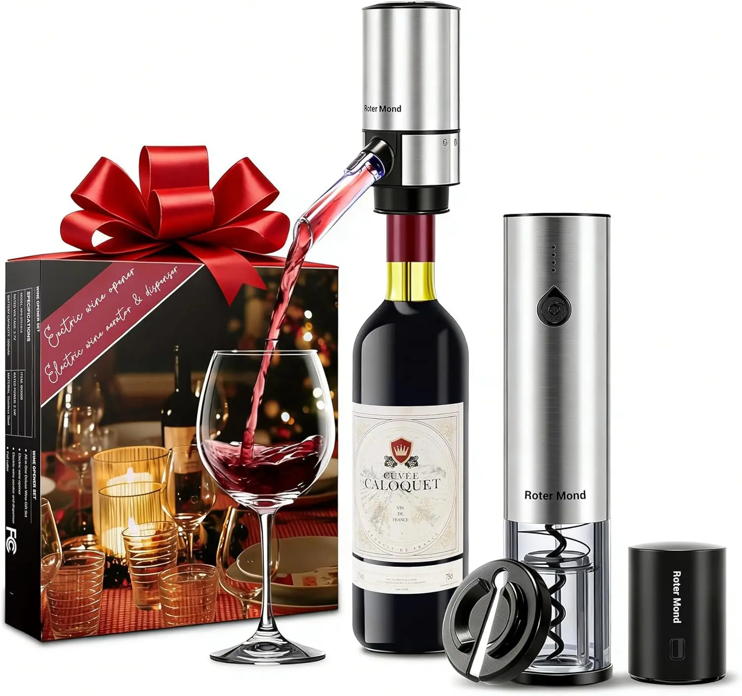 Electric Wine Opener Set, Automatic Wine Bottle Opener set with Electric Wine Decanter Aerator Foil Cutter 2 Vacuum
Electric Wine Opener Set, Automatic Wine Bottle Opener set with Electric Wine Decanter Aerator Foil Cutter 2 Vacuum