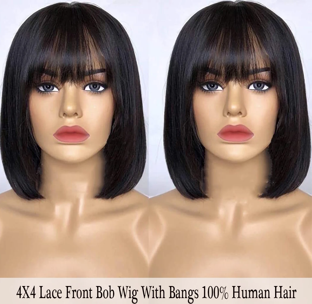 Aircabin 4x4 Closure Bob Wigs Human Hair Wig With Bangs 8 to 16 Inches Short Straight Brazilian Hair Transparent Lace Front Wig
Aircabin 4x4 Closure Bob Wigs Human Hair Wig With Bangs 8 to 16 Inches Short Straight Brazilian Hair Transparent Lace Front Wig
