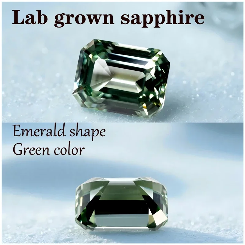 Sapphire Emerald Shape VVS1 Green Color Lab Grown Gemstone VVS1 Multiple Shapes for Charms of Jewelry Making with Certificate
Sapphire Emerald Shape VVS1 Green Color Lab Grown Gemstone VVS1 Multiple Shapes for Charms of Jewelry Making with Certificate