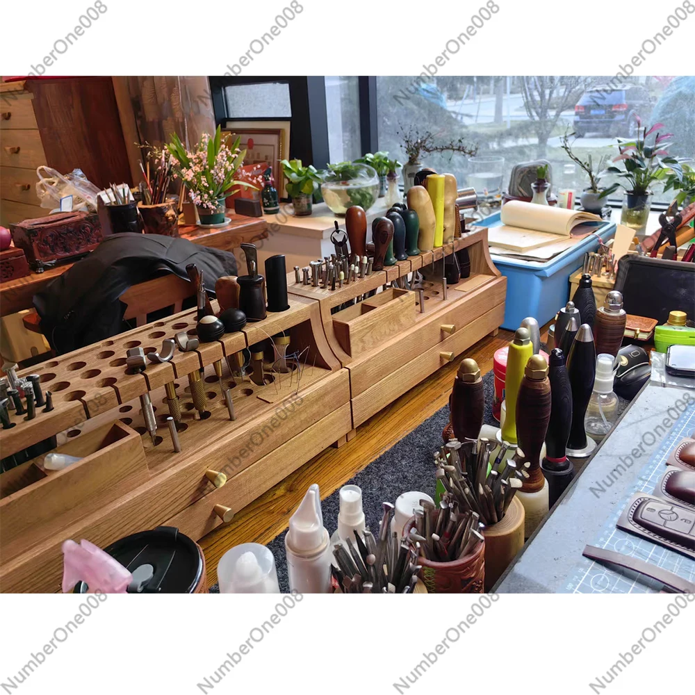High-End Elmwood Storage Rack Practical Leather Tool Holder for DIY Handmade Leathercraft Carving Cutting Tools Double Drawer
High-End Elmwood Storage Rack Practical Leather Tool Holder for DIY Handmade Leathercraft Carving Cutting Tools Double Drawer