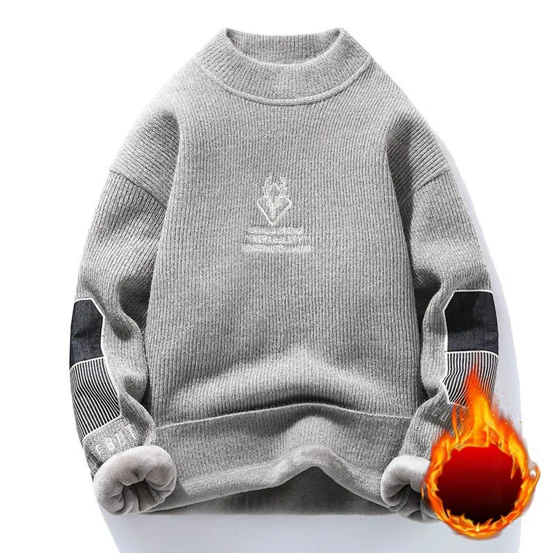 2023 Winter Men One-Piece Plush Sweater Casual Warm Mock Neck Elk Letter Pullover Sweater Trendy Knit Long Sleeves Male Sweater
2023 Winter Men One-Piece Plush Sweater Casual Warm Mock Neck Elk Letter Pullover Sweater Trendy Knit Long Sleeves Male Sweater