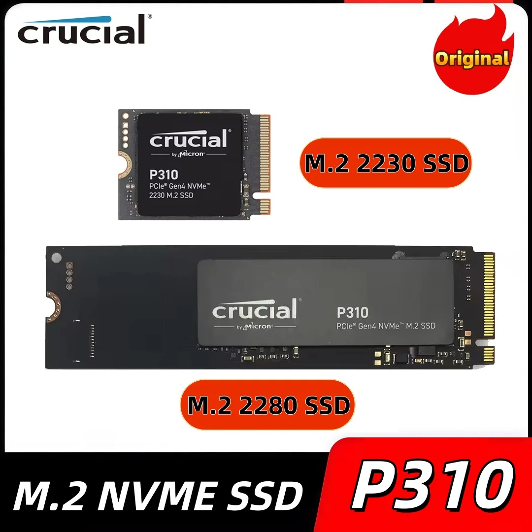 Crucial P310 2TB 1TB 500GB PCIe 4.0 NVMe M.2 2230 / 2280 SSD Internal Solid State Drive Up to 7100 MB/s for Gaming
Crucial P310 2TB 1TB 500GB PCIe 4.0 NVMe M.2 2230 / 2280 SSD Internal Solid State Drive Up to 7100 MB/s for Gaming
