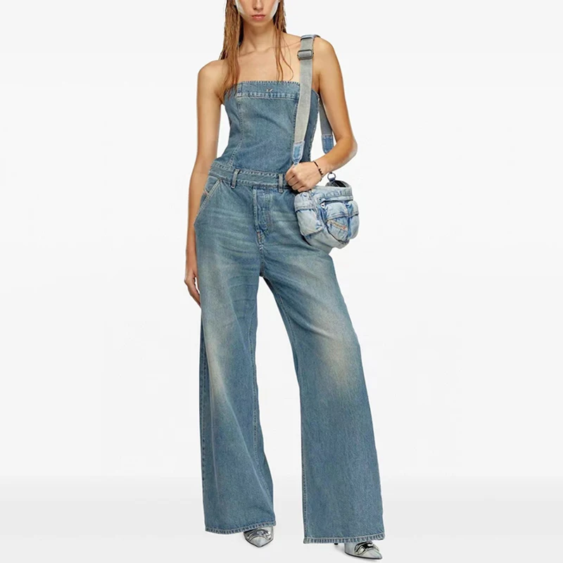 Smocked One-piece Jeans, Fashion High Street Women's Wide-leg Pants, High Quality Cotton Tops, 2024, Summer, New, y2k
Smocked One-piece Jeans, Fashion High Street Women's Wide-leg Pants, High Quality Cotton Tops, 2024, Summer, New, y2k