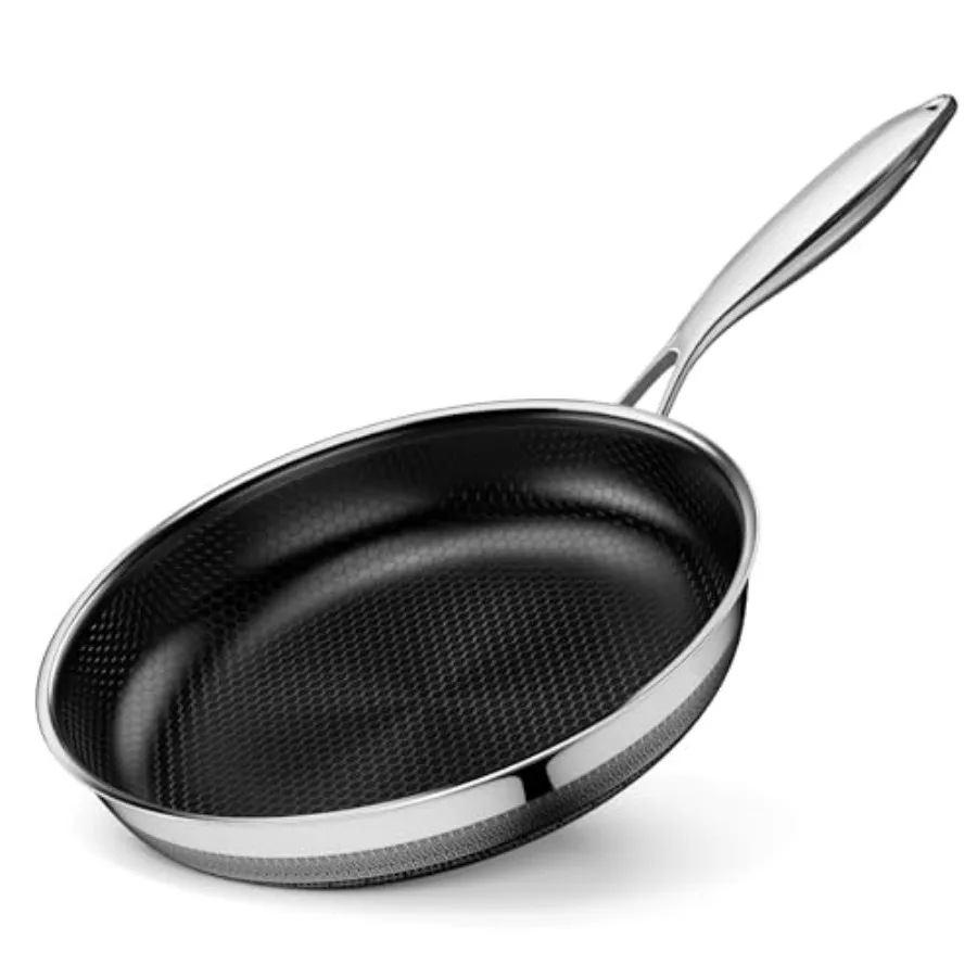 Nonstick Frying Pans Hybrid Tri-Ply Stainless Steel Frying Pans Titanium Ceramic Nonstick Cooking PanPFAS/PFOA/PTFE Free Compat
Nonstick Frying Pans Hybrid Tri-Ply Stainless Steel Frying Pans Titanium Ceramic Nonstick Cooking PanPFAS/PFOA/PTFE Free Compat