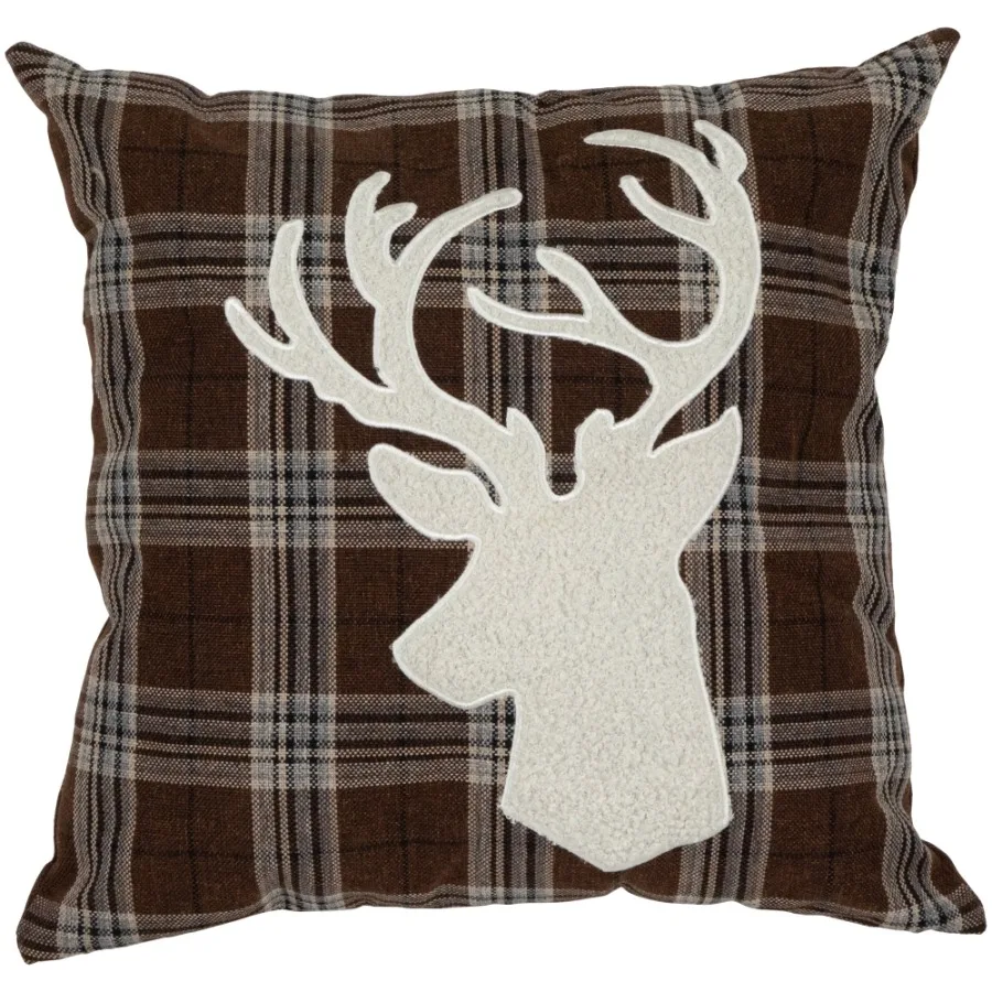16.5" Brown Plaid Stag Christmas Throw Pillow
16.5" Brown Plaid Stag Christmas Throw Pillow