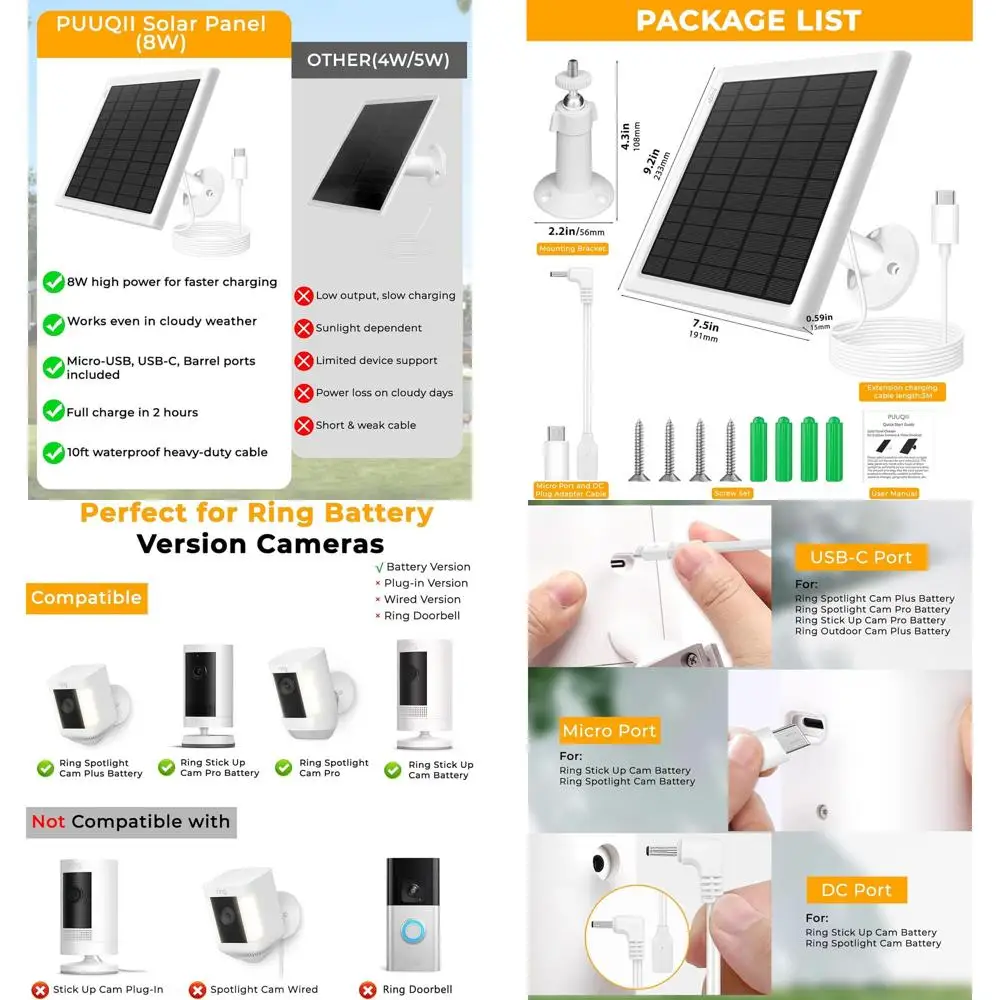 Weatherproof 3-Piece Camera Cable Kit for Indoor/Outdoor Use, Compatible with Battery-Powered Security Cameras
Weatherproof 3-Piece Camera Cable Kit for Indoor/Outdoor Use, Compatible with Battery-Powered Security Cameras