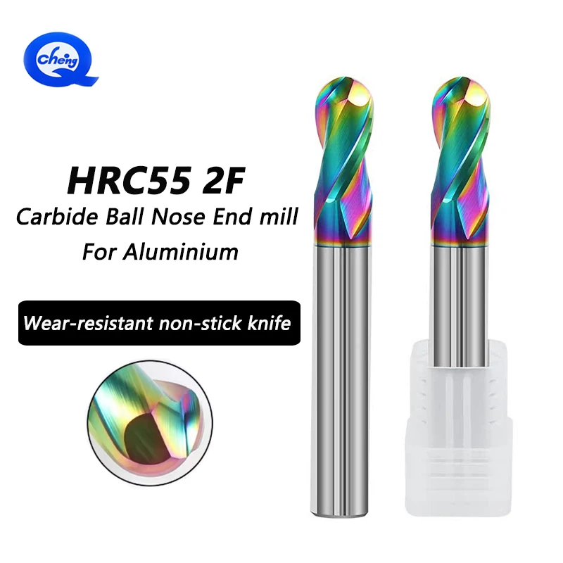 HRC55 Сверла из карбида вольфрама с радужным покрытием, 2-флейтовая сферическая концевая фреза, прецизионные фрезы по дереву, инструмент
HRC55 Сверла из карбида вольфрама с радужным покрытием, 2-флейтовая сферическая концевая фреза, прецизионные фрезы по дереву, инструмент