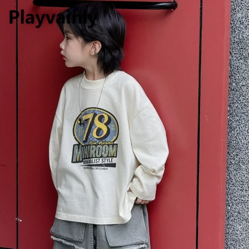 2025 New Boys' and Girls' T-shirt Round Neck Sweatshirt Loose Spring and Autumn Retro Long Sleeved Letter Printed Tops A85378
2025 New Boys' and Girls' T-shirt Round Neck Sweatshirt Loose Spring and Autumn Retro Long Sleeved Letter Printed Tops A85378