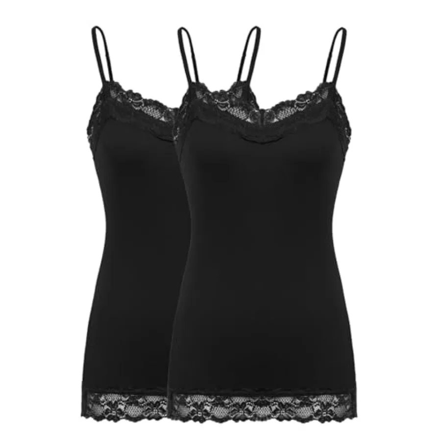 Kate Kasin Women's Adjustable Spaghetti Strap Lace Trim Cami Tunic Tank Top 2PACK
Kate Kasin Women's Adjustable Spaghetti Strap Lace Trim Cami Tunic Tank Top 2PACK