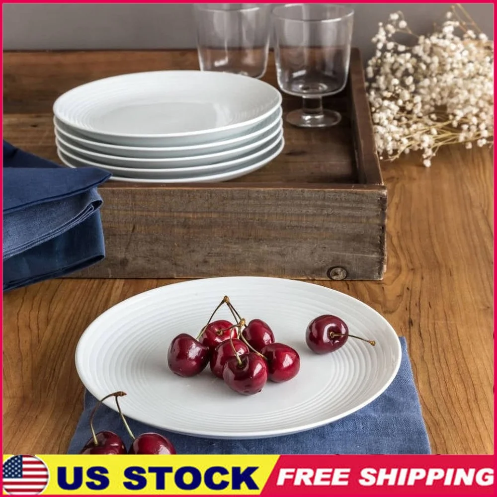 White Porcelain Salad Plates Set of 6 Dishwasher Microwave Oven Safe Round Coupe Shape Durable Elegant Design
White Porcelain Salad Plates Set of 6 Dishwasher Microwave Oven Safe Round Coupe Shape Durable Elegant Design