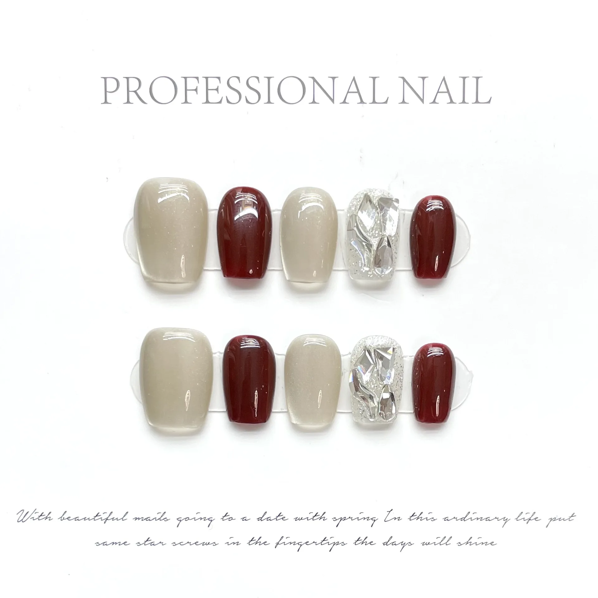 10 PCS Luxury Handmade Press on Nails Super Short Coffin Rose-carmine Design with 3-PIECE Tool Adhesive Nail Glue Tabs
10 PCS Luxury Handmade Press on Nails Super Short Coffin Rose-carmine Design with 3-PIECE Tool Adhesive Nail Glue Tabs