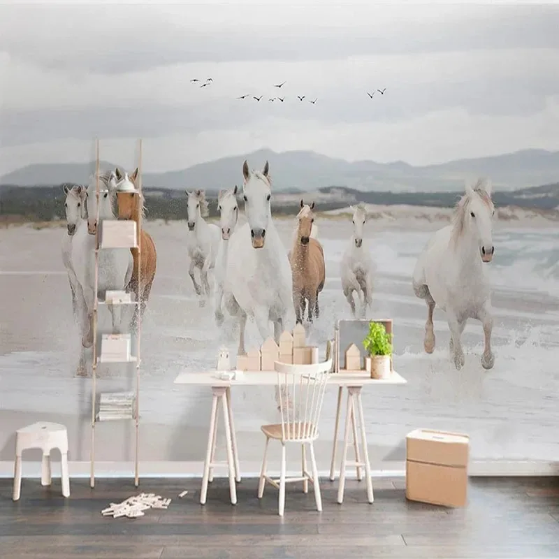 Modern 3D Stereo Horse Mural Wallpaper Animal Wall Art for Living Room Bedroom Home Decor Background Wall Covering
Modern 3D Stereo Horse Mural Wallpaper Animal Wall Art for Living Room Bedroom Home Decor Background Wall Covering