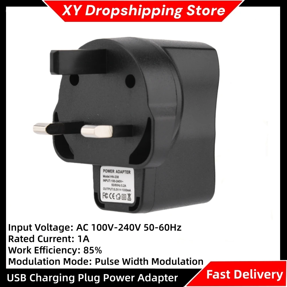 5V 1A Charger Power Adapter USB Charging Plug Intelligent Circuit Design Power Supply Plug AC 100V-240V 50-60Hz
5V 1A Charger Power Adapter USB Charging Plug Intelligent Circuit Design Power Supply Plug AC 100V-240V 50-60Hz