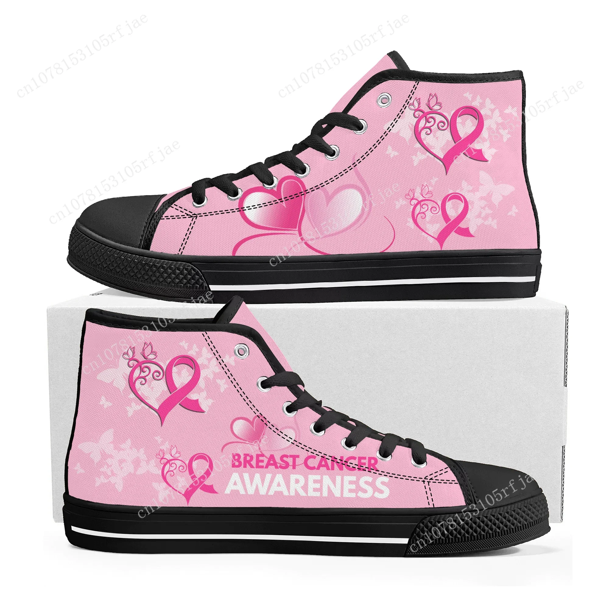Breast Cancer Awareness Pink Ribbon Design High Top Sneakers Mens Womens High Quality Canvas Sneaker Custom Built Couple Shoes
Breast Cancer Awareness Pink Ribbon Design High Top Sneakers Mens Womens High Quality Canvas Sneaker Custom Built Couple Shoes