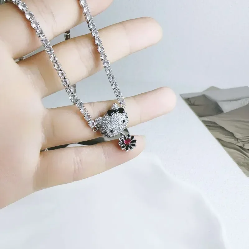 Sweet Anime Kawaii Hello Kitty Ins Diamond Flower Necklace Pendant Cute Cartoon Collarbone Chain Lovely Gifts for Girls
Sweet Anime Kawaii Hello Kitty Ins Diamond Flower Necklace Pendant Cute Cartoon Collarbone Chain Lovely Gifts for Girls