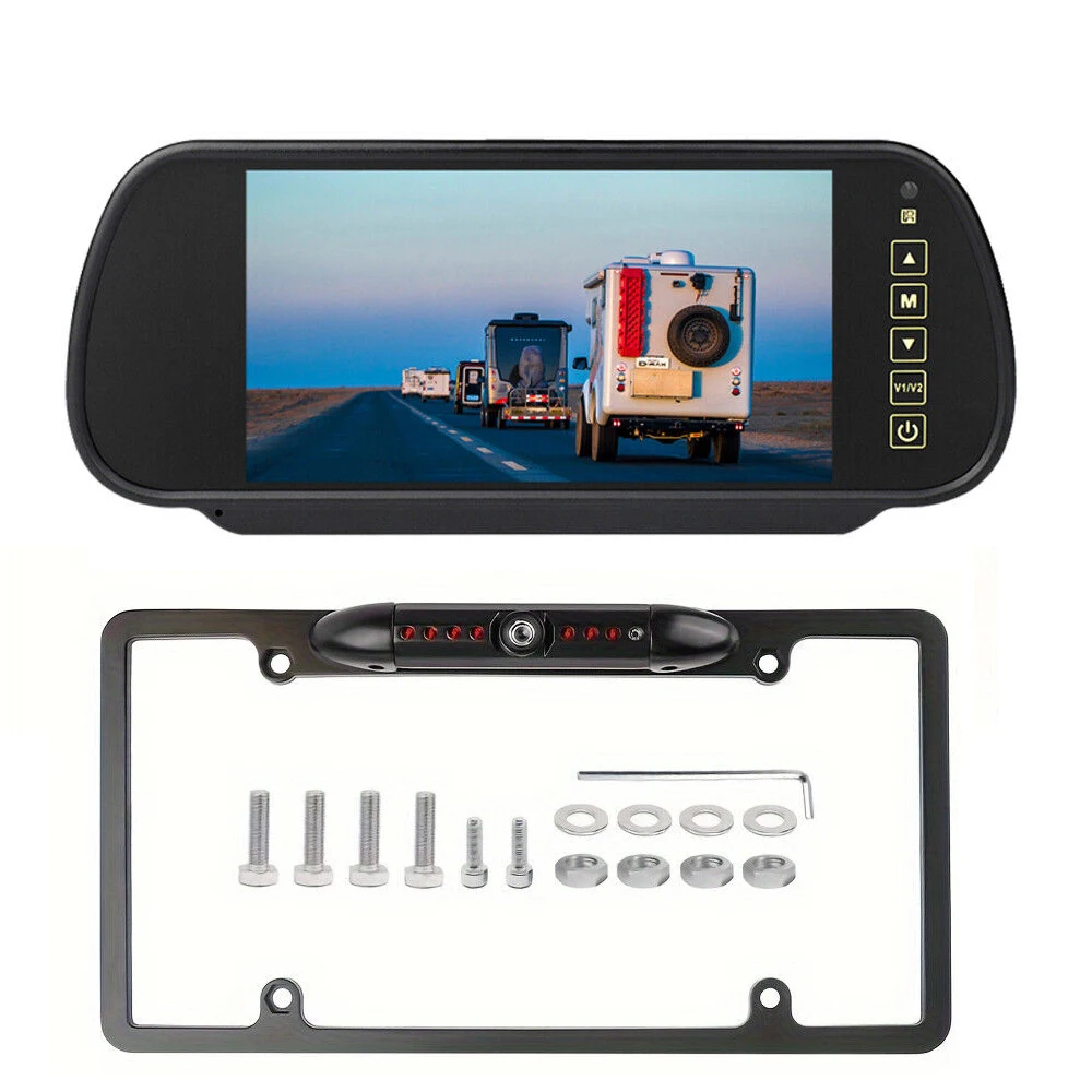 7 Inch Mirror Monitor AV10m Backup Camera Rear View System Night Vision Kit Car Truck License Plate Frame Car Parking US
7 Inch Mirror Monitor AV10m Backup Camera Rear View System Night Vision Kit Car Truck License Plate Frame Car Parking US