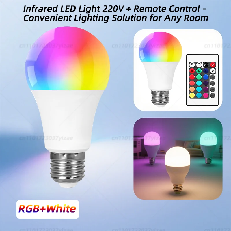 Инфракрасная светодиодная лампа RGBW 220 В с дистанционным управлением — RGB + холодное белое освещение, регулируемые режимы, простота в эксплуатации для дома/P
Инфракрасная светодиодная лампа RGBW 220 В с дистанционным управлением — RGB + холодное белое освещение, регулируемые режимы, простота в эксплуатации для дома/P