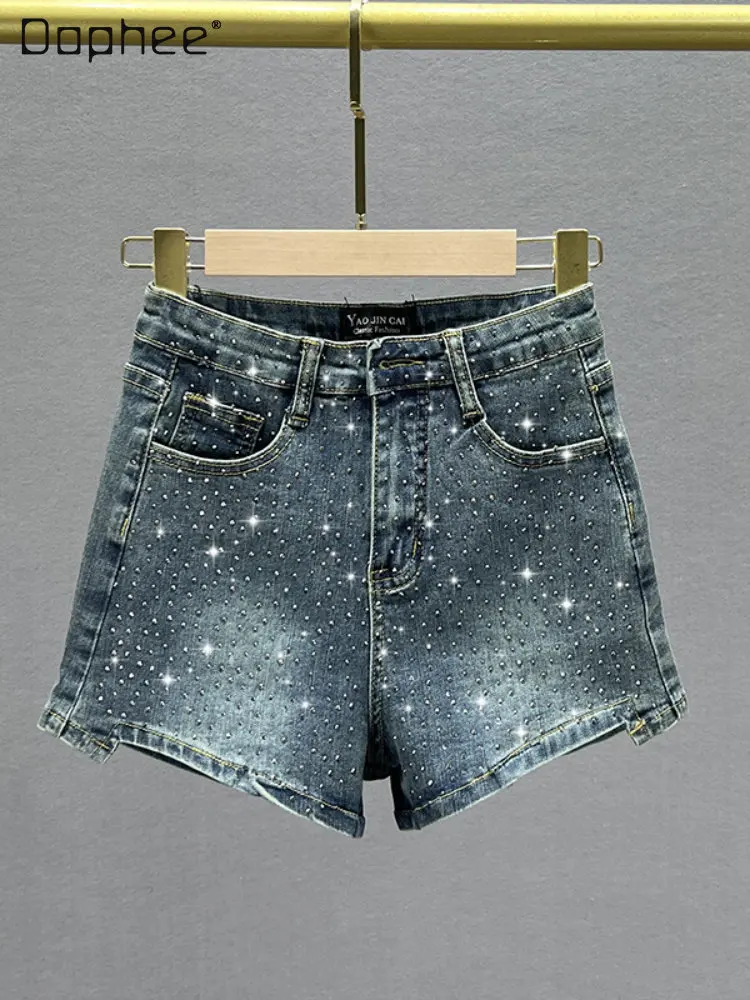 Women's Hot Drilling Denim Shorts 2023 New Summer Retro Blue Stretch High Waist Slimming Hot Rhinestone Jean Hot Pants Female
Women's Hot Drilling Denim Shorts 2023 New Summer Retro Blue Stretch High Waist Slimming Hot Rhinestone Jean Hot Pants Female