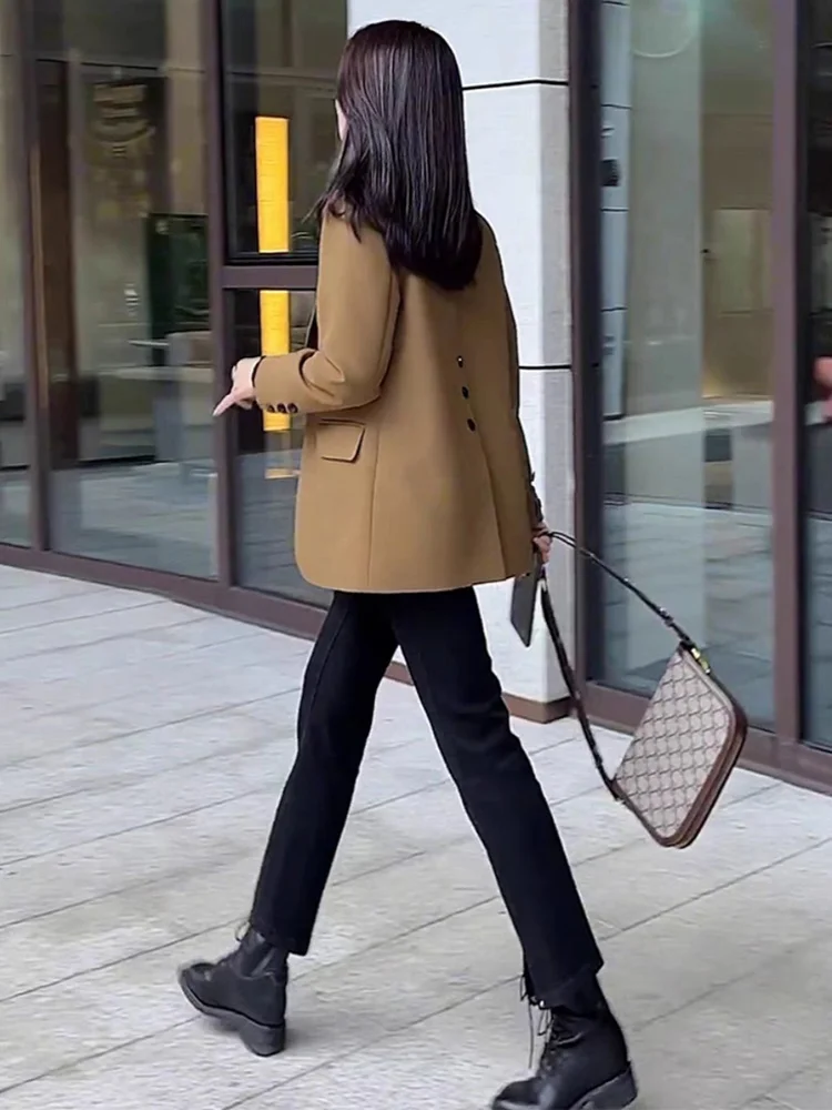 Café Brown Women's Suit Jacket Spring Autumn New Style Casual Design Korean Version Small Size Elegant Commute Wind Coat
Café Brown Women's Suit Jacket Spring Autumn New Style Casual Design Korean Version Small Size Elegant Commute Wind Coat