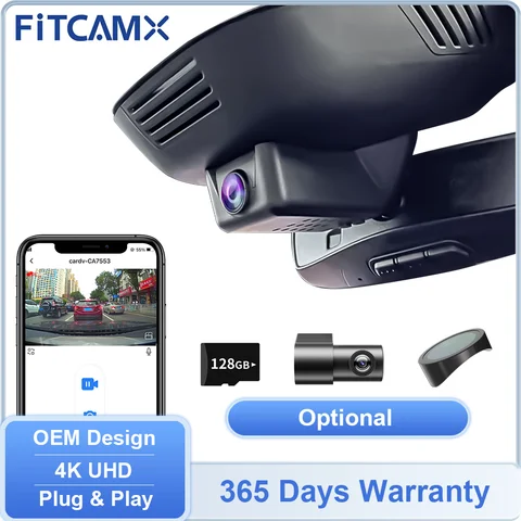 4K UHD Car DVR for Volvo S60 V60 C40 EC40 EX30 EX40 & Polestar 2 Polestar 3, FITCAMX Built-in WIFI Dashcam Rear Recorder Support