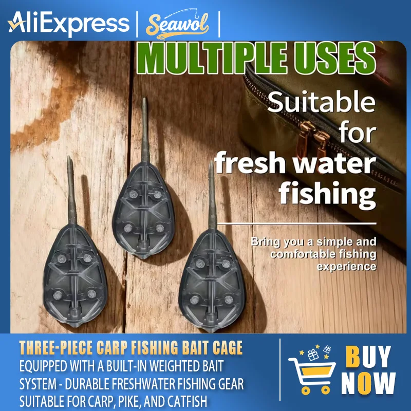 3PC Heavy-Duty Fishing Bait Cage Feeder with Inline Weight System – Professional Freshwater Fishing Gear for Carp, Pike, Catfish
3PC Heavy-Duty Fishing Bait Cage Feeder with Inline Weight System – Professional Freshwater Fishing Gear for Carp, Pike, Catfish