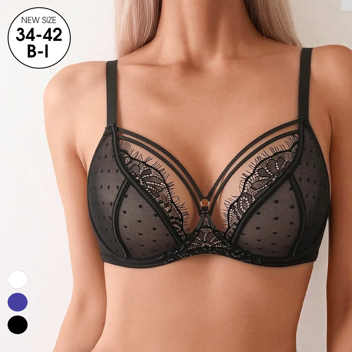 Lace Plus Size Bra Thin Mesh Embroidery Full Cup Gathering Top Support Slim Fit Underwear Big Chest Revealing Small Bra M013
Lace Plus Size Bra Thin Mesh Embroidery Full Cup Gathering Top Support Slim Fit Underwear Big Chest Revealing Small Bra M013
