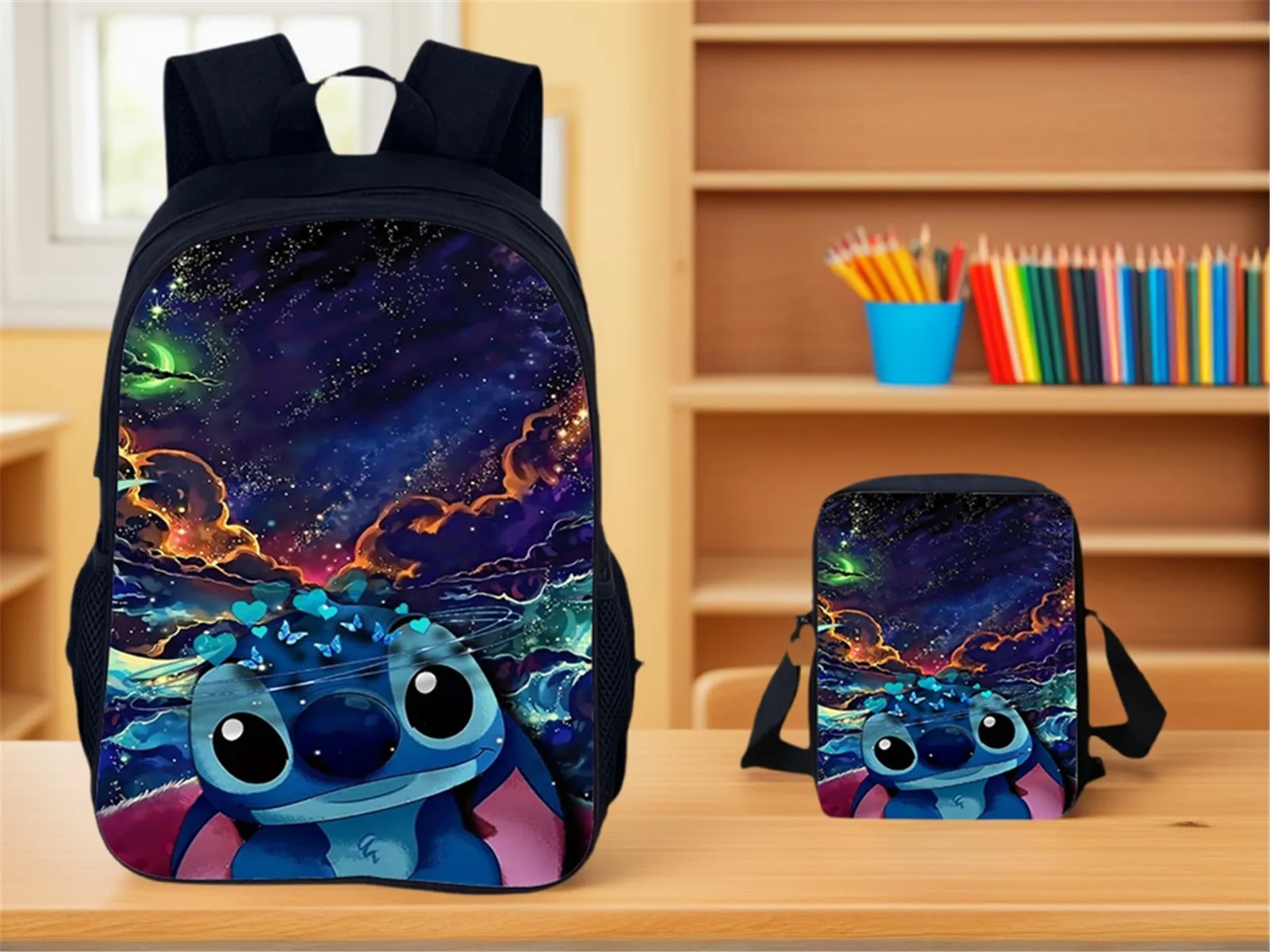 Children Canvas School Backpack and Shoulder Bag Set-Stitch Cartoon Rucksack Disney Daypack for Boy,Girl,Kid
Children Canvas School Backpack and Shoulder Bag Set-Stitch Cartoon Rucksack Disney Daypack for Boy,Girl,Kid