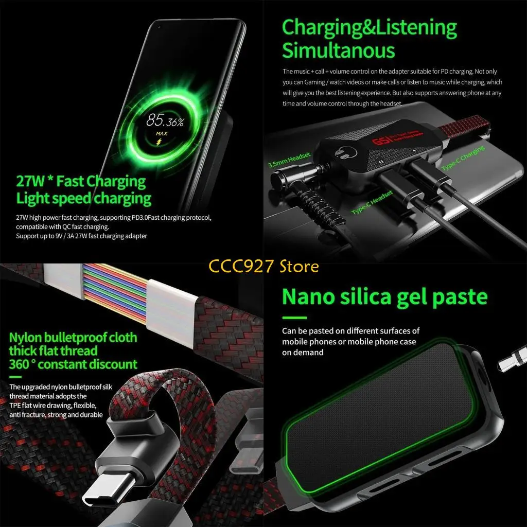 B03F GS1 Chicken Game Phone Sound Card 3 in 1 Game Sound Card with Adapter Type-C to 3.5mm Fast
B03F GS1 Chicken Game Phone Sound Card 3 in 1 Game Sound Card with Adapter Type-C to 3.5mm Fast